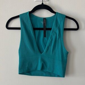 Urban Outfitters Blue Fitted Crop Tank Top